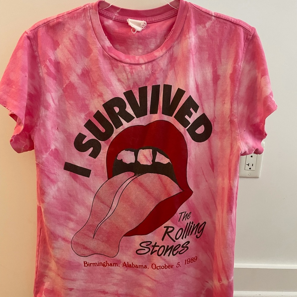 Madeworn Distressed Rolling Stones Vintage Tie Dye Tee Shirt